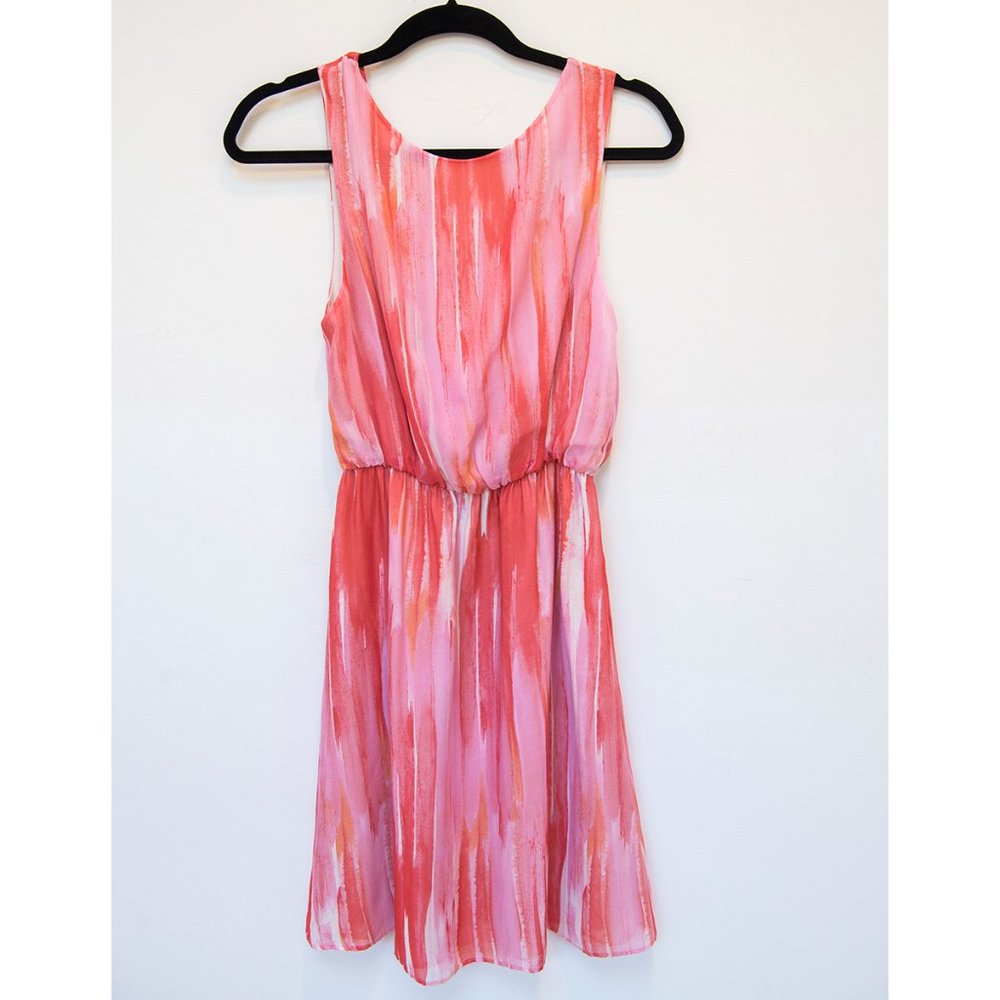 Alice + Olivia Pink Silk Watercolor Dress sz XS